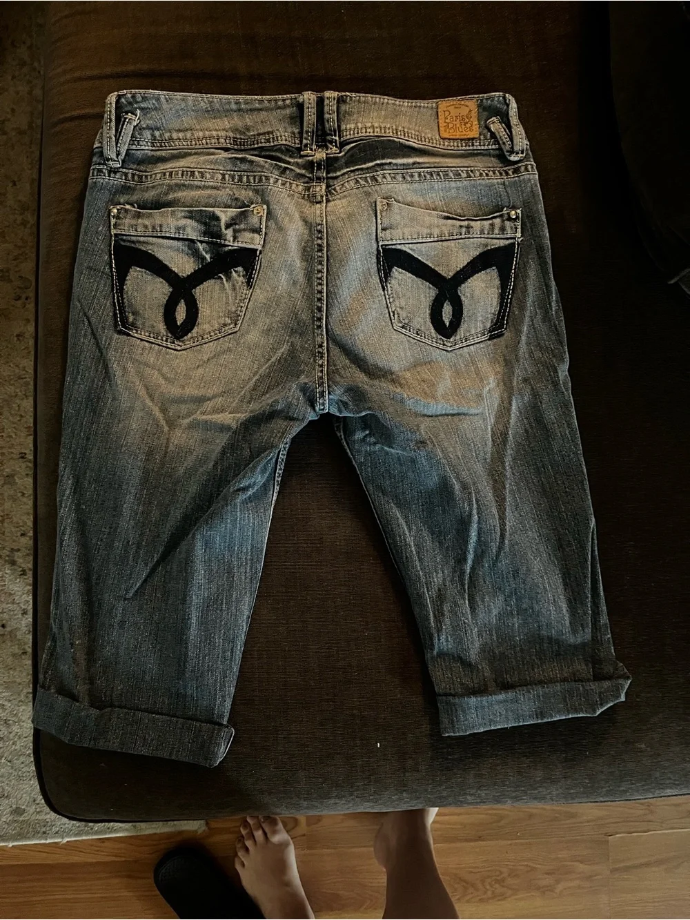 Vintage Paris Blues Y2K Low Rise Denim Bermuda Shorts Cuffed Size 13